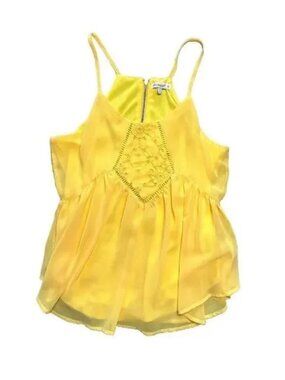 Ella Moss Girls Golden Yellow Blouse Size 14 Spring Easter Dressy Tank